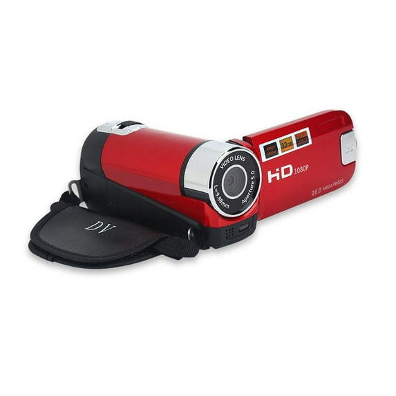 LNGOOR Video Camera Camcorder Digital Camera Recorder Full HD 1080P 2.7 Inch LCD 16X Digital Zoom Camcorder Camera with 32G SD Card, Red