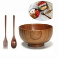 thumbnail image 1 of LNGOOR Wooden Salad Bowl Set-Wooden Salad Bowls with Salad Spoon and Fork, 1 of 5