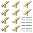 thumbnail image 1 of LNJBABAO 10 Pcs Brushed Brass Cabinet Knob for Kitchen Dresser Gold, 1 of 7