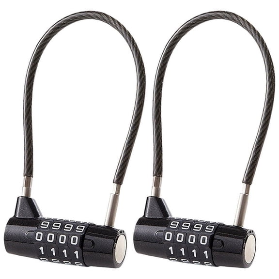 LNJBABAO 2 Pack 4 Digit Password Cable Lock for Locker Door Luggage