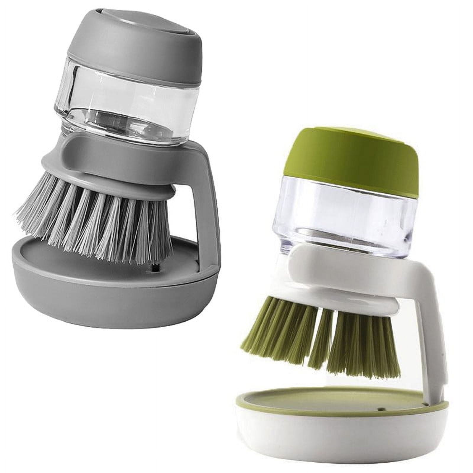 DODAMOUR Soap Dispensing Dish Brush Set, Dish Scrubber With 4 Replaceable Heads And - View #9