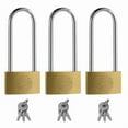 thumbnail image 1 of LNJBABAO 3 Pack Lock Solid Brass 50 mm Padlock with Key for Gates, 1 of 7