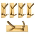 thumbnail image 1 of LNJBABAO 5 Pcs Brushed Gold Wall Hooks for Hanging Coats Hat Towel, 1 of 7