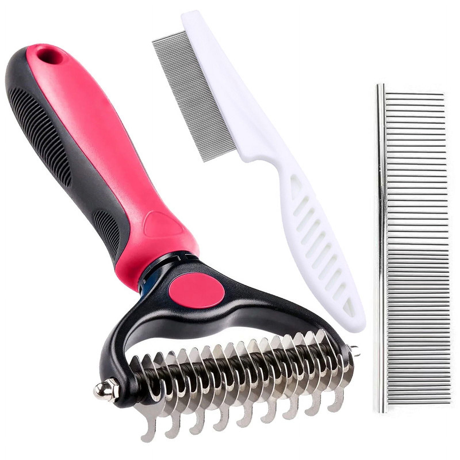 LNJBABAO Set of 3 Cat Brush Undercoat Rake for Dogs Grooming Supplies for Matted-Haired Pets