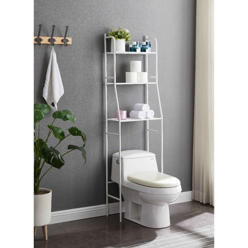 White Metal 3-Tier Over-the-Toilet Storage Shelf