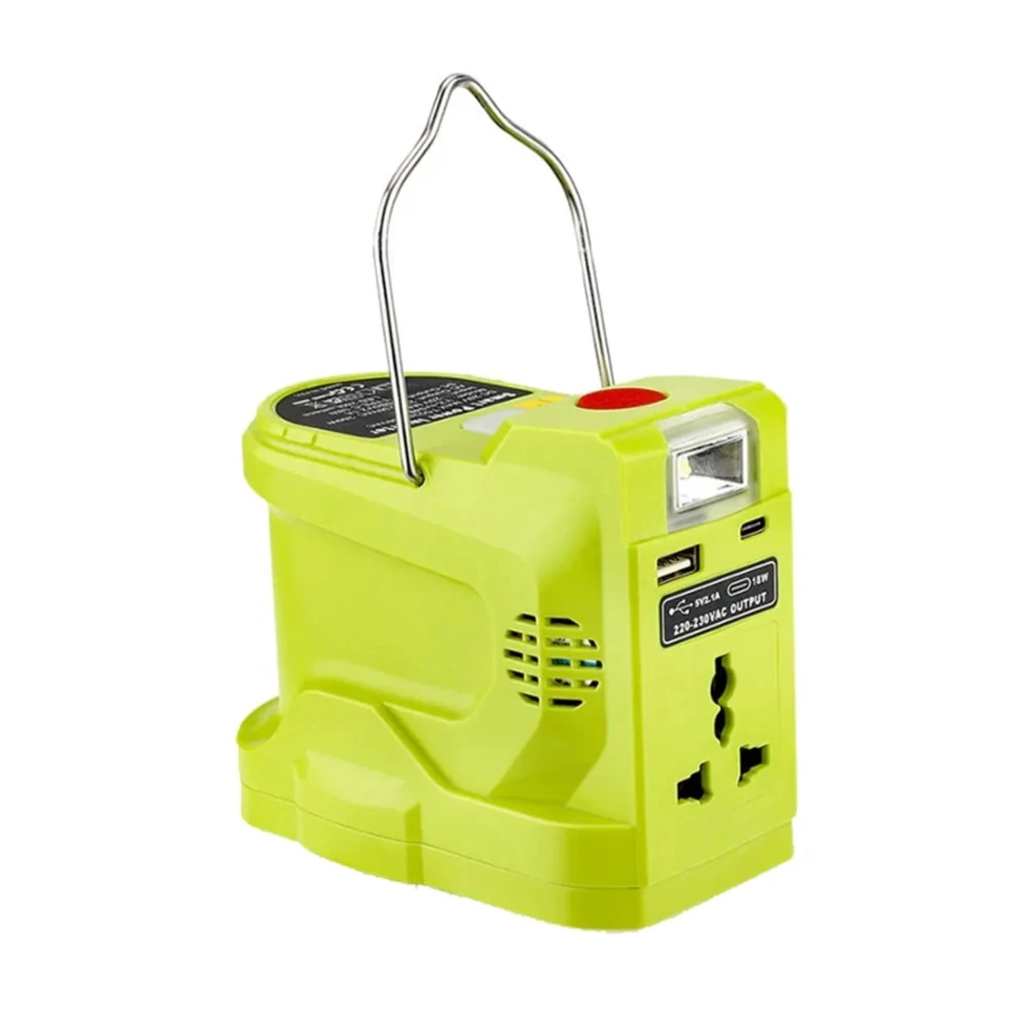 LNJLAN 200W Power Inverter Generator for  18V Lithium Battery DC 18V To AC 120V 220V Portable Power Station with 280lm LED Light
