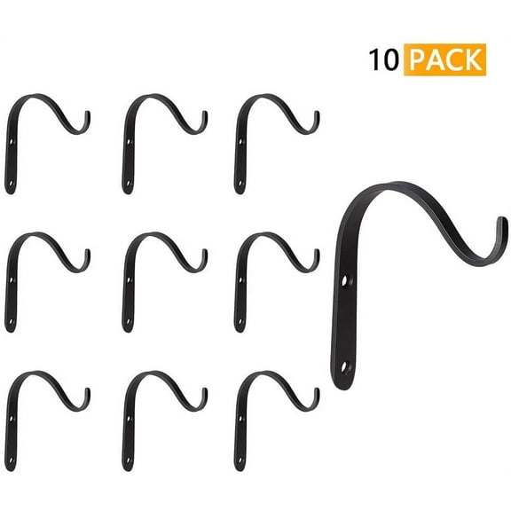 LNKOO 10 Pack Rustic Iron Wall Hooks for Hanging Lanterns Coats Mason Jar Sconces, Heavy-Duty Metal Hooks for Plant Hangers Lights and ArtworksVintage Home Decor Indoor & Outdoor, Screws Included