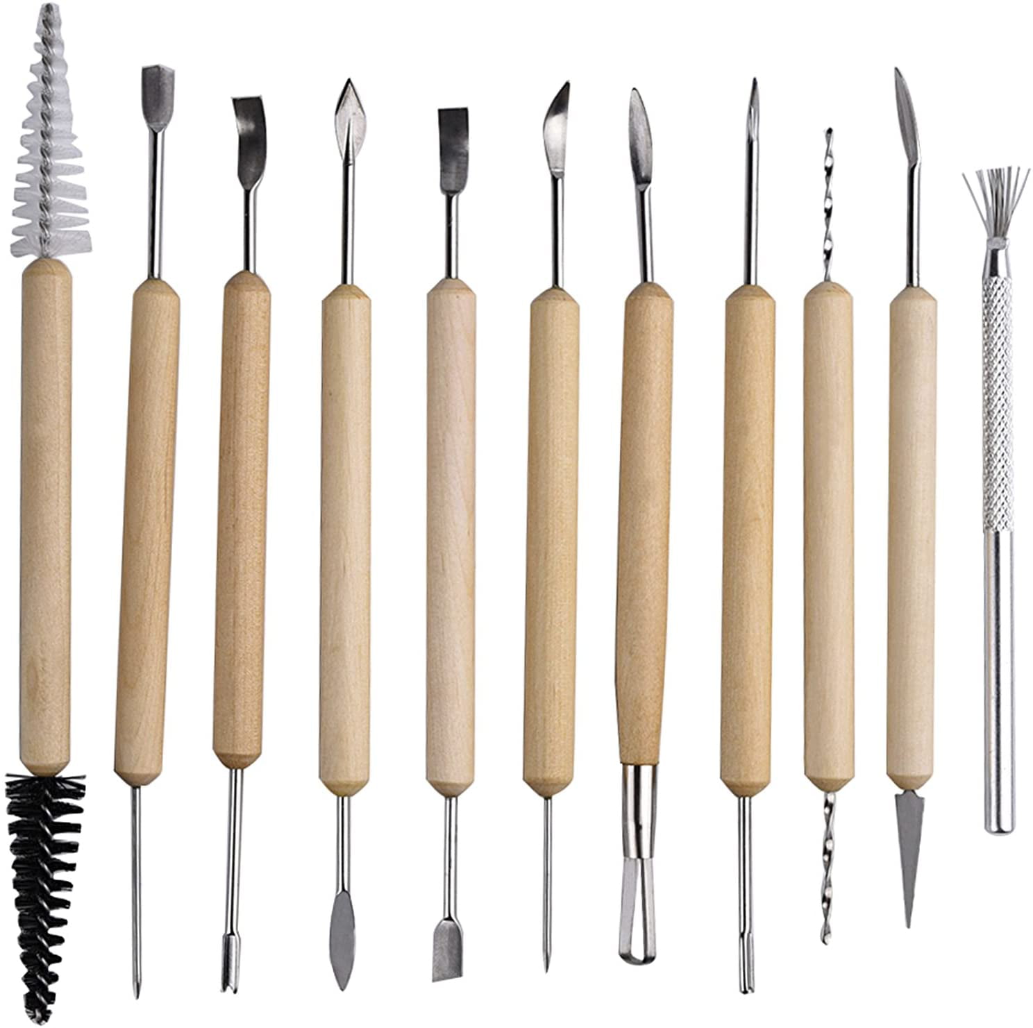 42 Pcs Pottery & Clay Sculpting Tools Pottery & Clay Sculpting Tools Kit  Double-Sided, Wooden