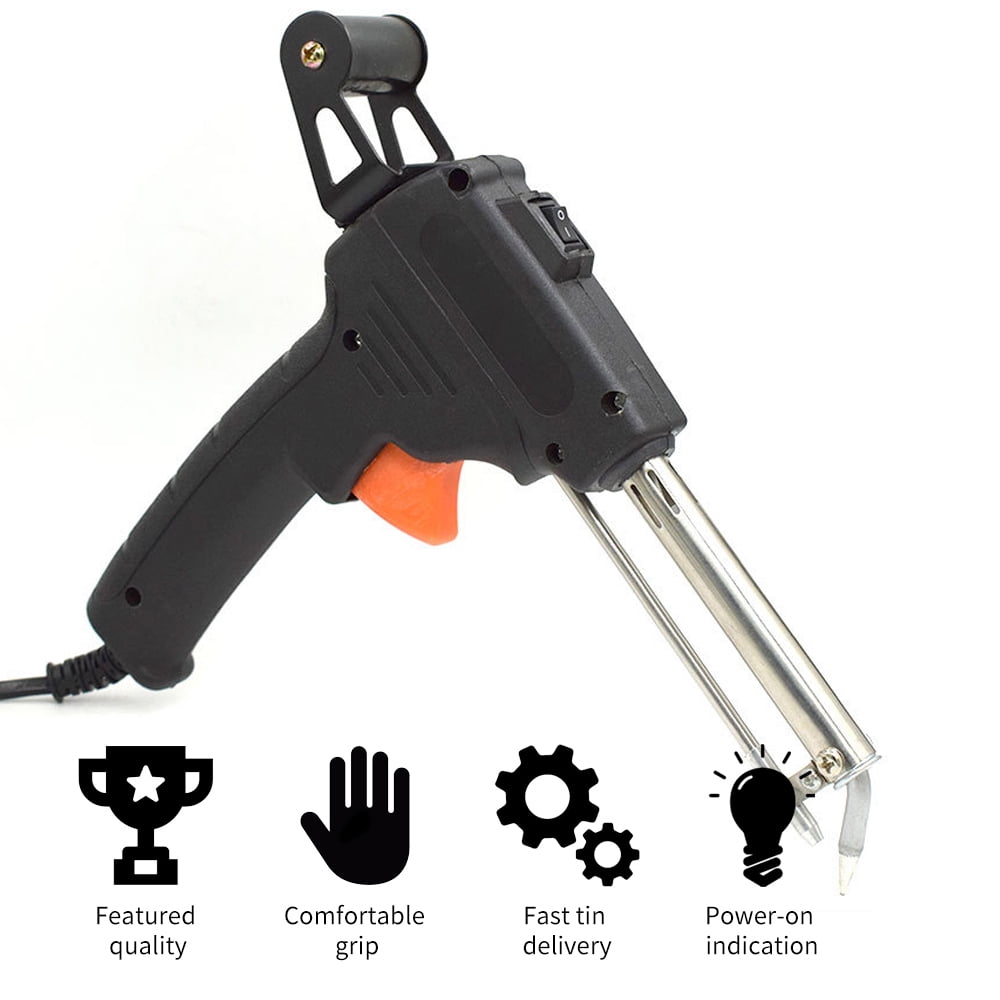 LNKOO 110V 60W Electric Soldering Gun Automatic Hand-held Solder Iron Kit Welding Tool -Temperature Gun Solder Tool for Circuit Board, Home DIY, Electronic Repair(Black)