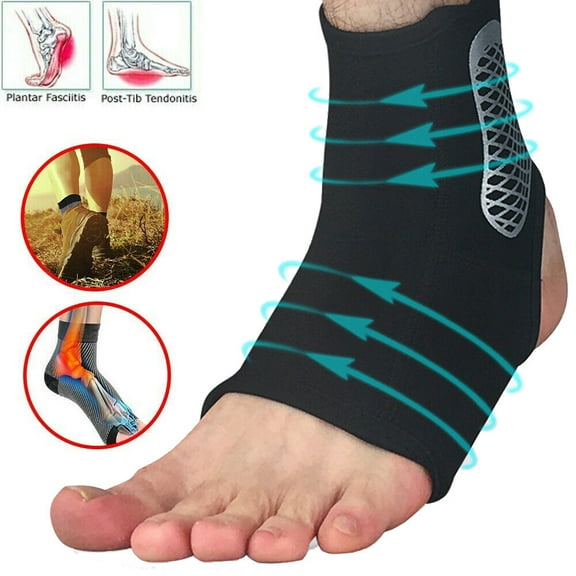 LNKOO 1Pcs Compression Ankle Sleeve  Copper-Infused High-Performance Breathable Design, Provides Comfortable and Durable Joint Support - All Lifestyles - Single Orange L