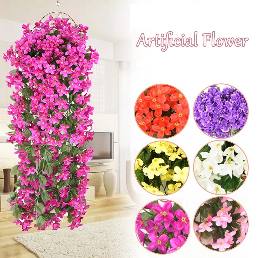 Artificial Flower String LNKOO 2.3 Feet Artificial Fake Wisteria Vine Ratta Hanging Garland Silk ...