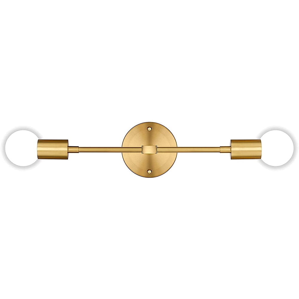 LNKOO 2-Light Vanity Light Fixtures, Bathroom Wall Sconce Mid Century Modern Wall Mounted Lamp Brushed Brass Sconce Indoor Vintage Wall Lighting for Mirror Hallway Kitchen Bedroom Living Room