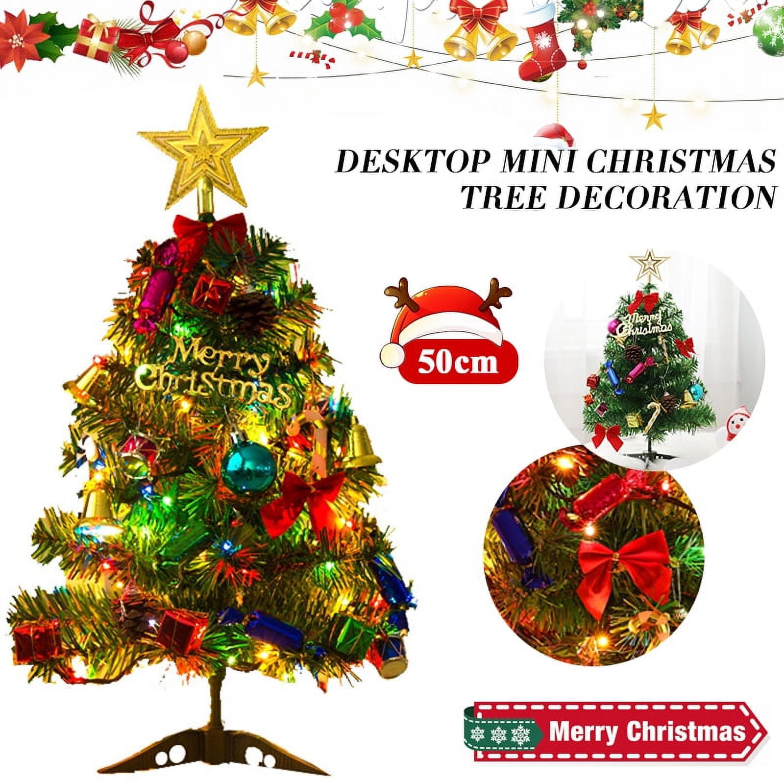 LNKOO 20"/50cm Mini Christmas Tree, Artificial Table Top Artificial ...