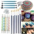 thumbnail image 1 of LNKOO 20 PCS Mandala Dotting Tools Kit, Mandala Painting Set with Stencil, Ball Stylus, Paint Tray, Carving Tools, Storage Bag for for Painting Rocks, Nail Dotting and Drafting Art Supplies, 1 of 7