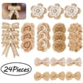 thumbnail image 1 of LNKOO 24Pcs Burlap Flowers and Burlap Bowknots Set, Including Vintage Burlap Rose Flowers, Jute Twine Burlap Flowers, Pearl Burlap Flowers, Bowknots, 8 Styles for DIY Craft Wedding Party Gift Decor, 1 of 6