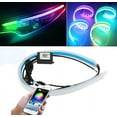 thumbnail image 1 of LNKOO 2PC 24 Inch APP Bluetooth control RGB LED Headlight Strip Tube, Waterproof Flexible Adhesive Daytime Running Lights DRL Switchback Glow Light Strip Headlight Decorative Lamp for Car, 1 of 8