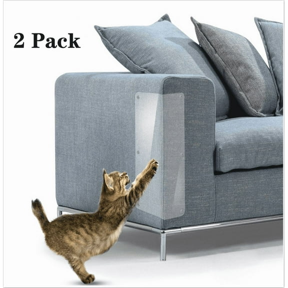 LNKOO 2PCS Furniture Scratch Guards, Premium Flexible Vinyl Cat Couch Protector Guards with Pins for Protecting Your Upholstered Furniture, Cat Scratch Deterrent Pad