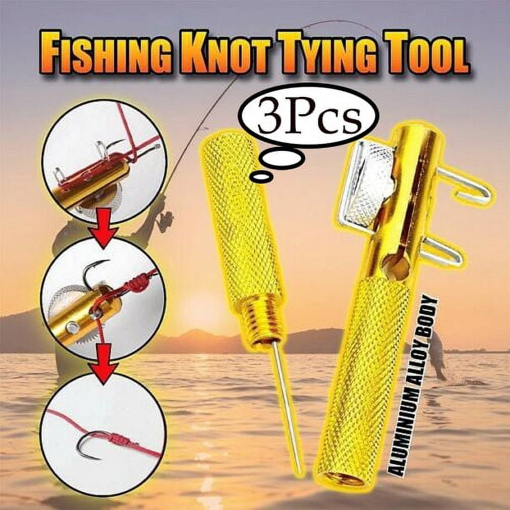 Lnkoo 3pcs Fishing Line Hook Knot Tying Tool,Metal Durable Fishing Accessory Detacher Knotting Tool Remove Tool Fish Hooker Tie Hook Hook Remover