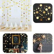 LNKOO 3Pcs Gold Twinkle Little Star Party Garlands Glitter Hanging Moon Stars Decorations Kids Birthday Bday Baby Shower Wedding Ramadan EID Graduation Party Supplies-Blue/Gold