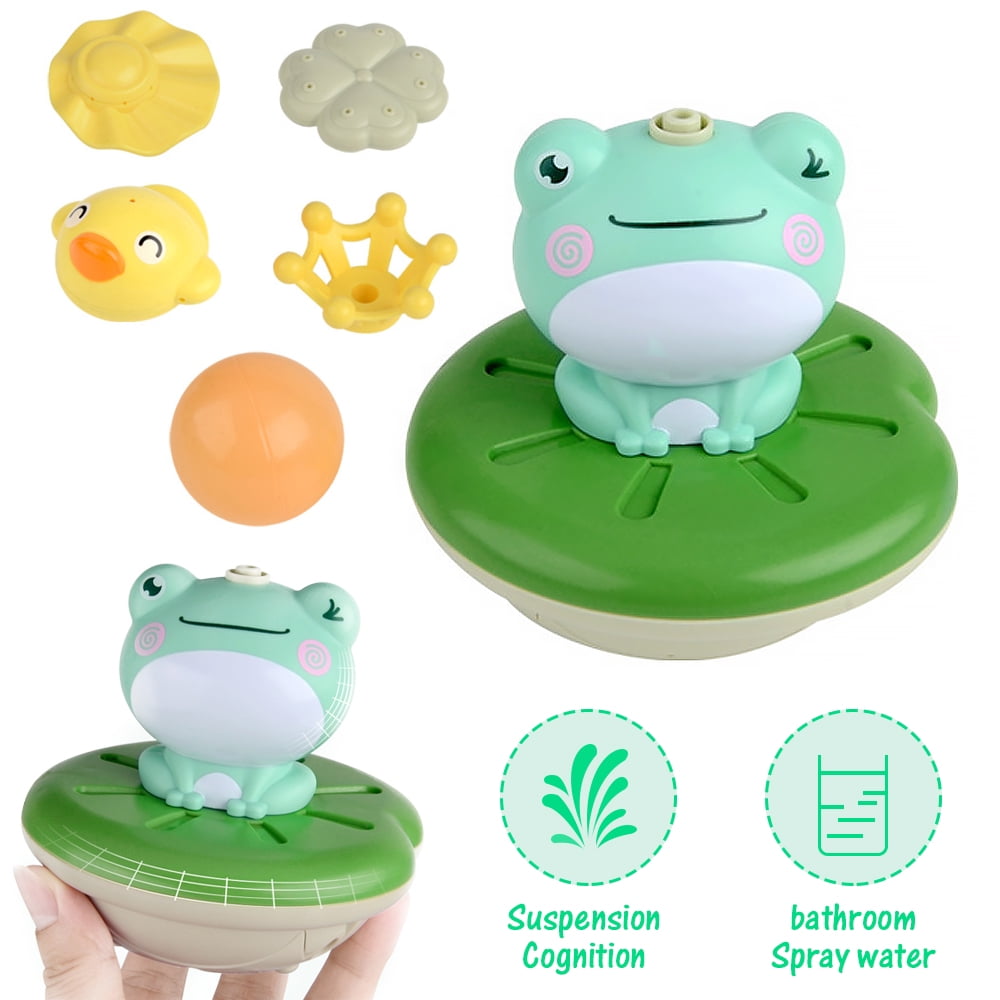 COM-FOUR® 2x Bath Toys for Boys and Girls, Water Toys for Pulling Up  Perfectly in the Tub or Pool (02 Pieces - Frog)