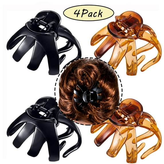 LNKOO 4 PCS Large No-Slip Grip Octopus Hair Clips Octopus Claw Clip Octopus Jaw Hair Claw Clips for Thick Hair, 8.5 cm/3.35inch