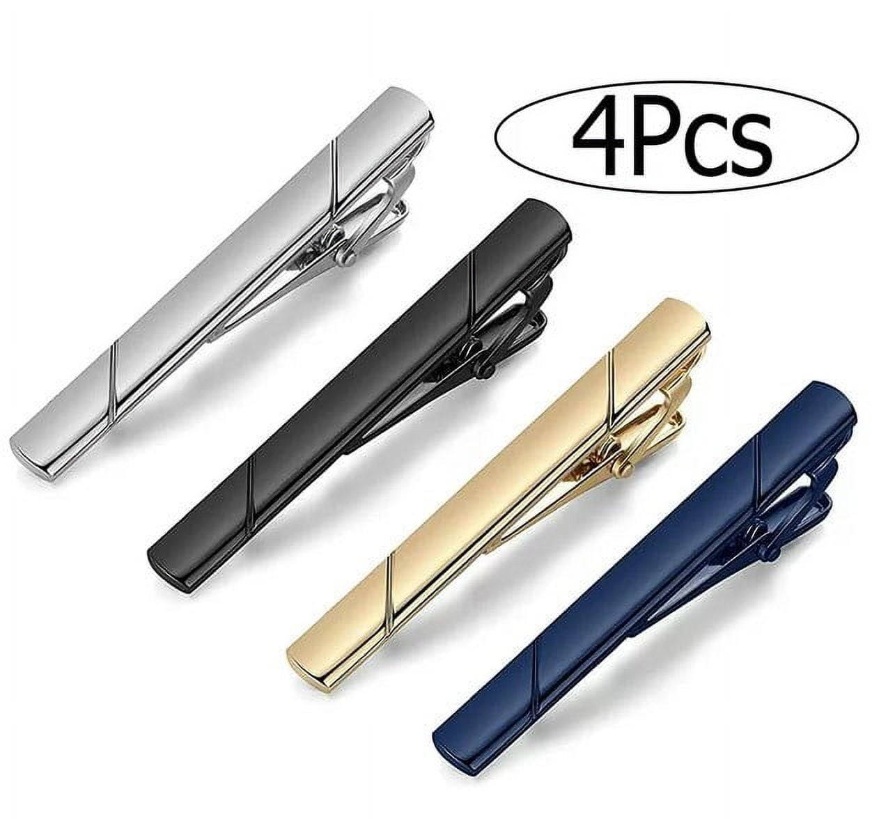 LNKOO 4Pack Tie Clips Men Bar Clip Set Regular Ties Necktie