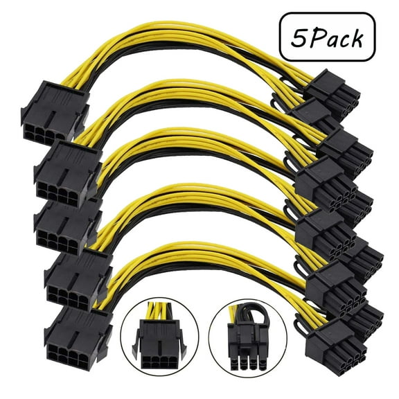 LNKOO 5 Pack 8 Pin PCIe-2 x PCIe 8 (6 + 2) Pin Motherboard Graphics Video Card PCI-e Splitter Hub Power Extension Cable