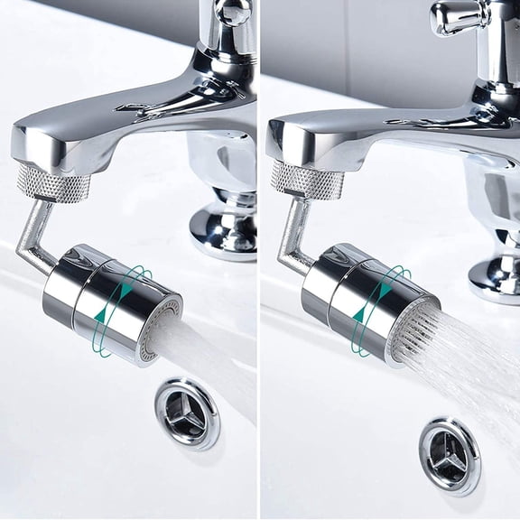 LNKOO 720 Swivel Sink Faucet Aerator, Big Angle Spray Large Flow Aerator Dual Function Kitchen Faucet Aerator, Bathroom Faucet Mounted for Face Washing