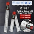 thumbnail image 1 of LNKOO 8In 200Mm 360 Degree 2 in 1 Digital Lcd Display Protractor Goniometer Angle Finder Folding Ruler with Locking and Zeroing Function, 1 of 9