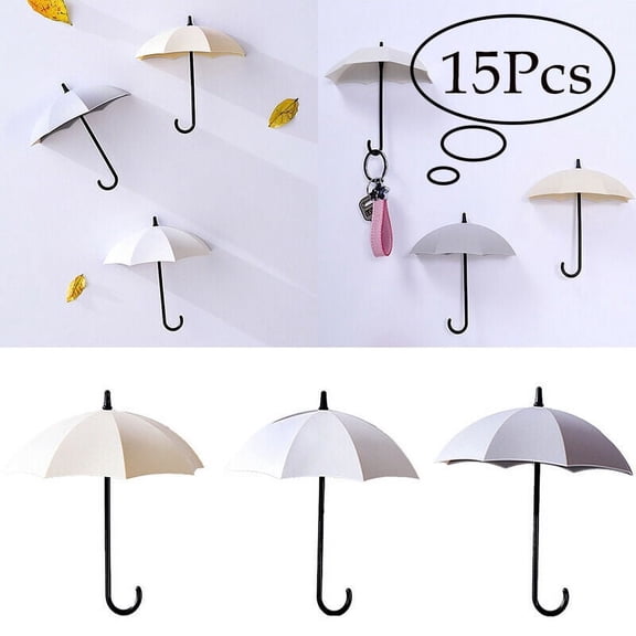 LNKOO Adhesive Hooks-Key Holder Key Hanger Wall Key 15PCS Colorful Umbrella Wall Rack Wall Key Holder Key Organizer for Keys, Jewelry and Other Small Items (15PCS)-Multi-color