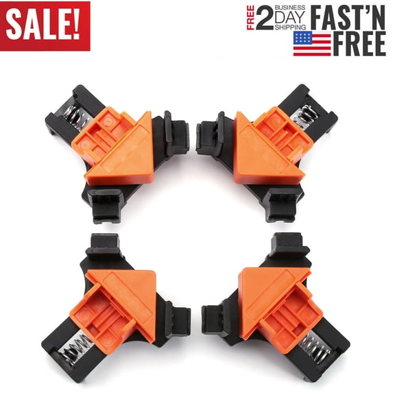 LNKOO Angle Clamps, 4PCS 90 Degree Fixing Clip, Multi-function Adjustable Swing Right Angle Corner Clip Fixer for Wood-Working, Welding, Photo Framing, DIY Hand Tools
