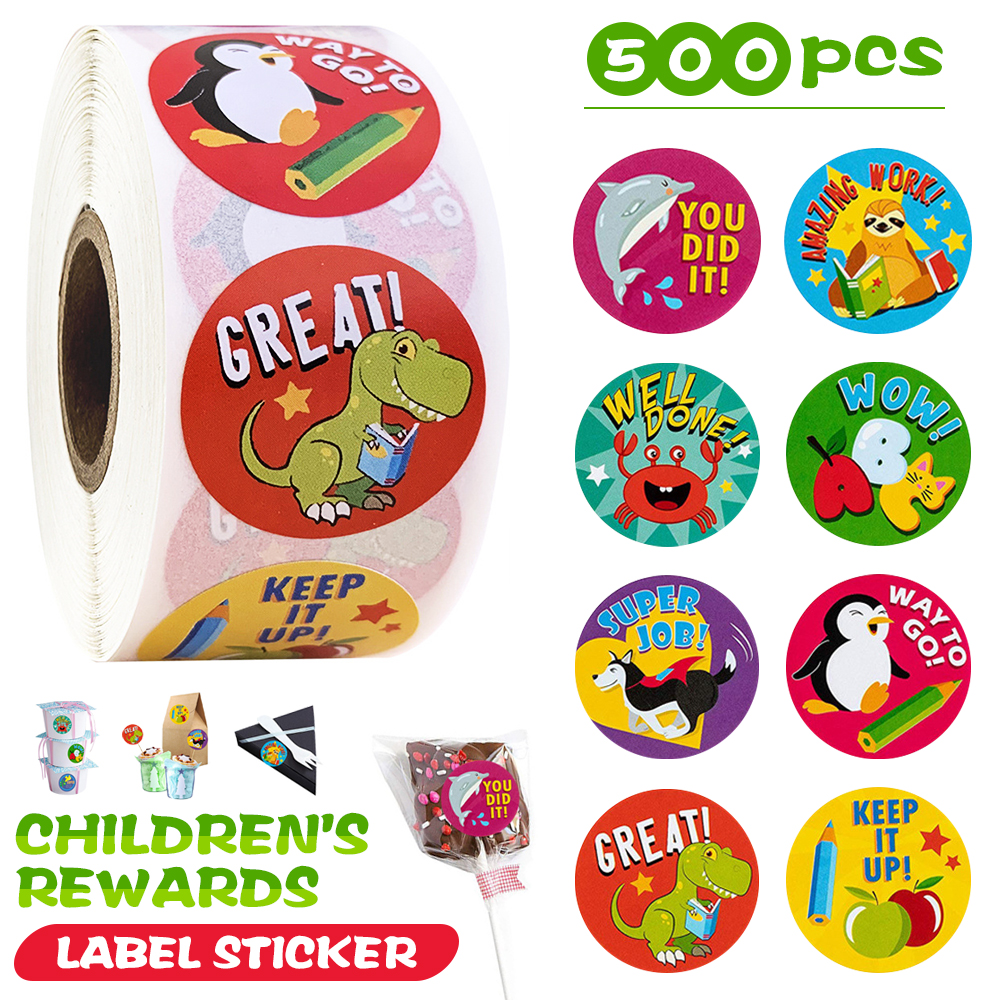 LNKOO Animal Reward Stickers| 500 PCS | Vinyl Waterproof Stickers for Laptop,Bumper,Skateboard,Water Bottles,Computer,Phone, Animal Reward Stickers for Teachers Teens Kids(Animal Reward) - image 1 of 7