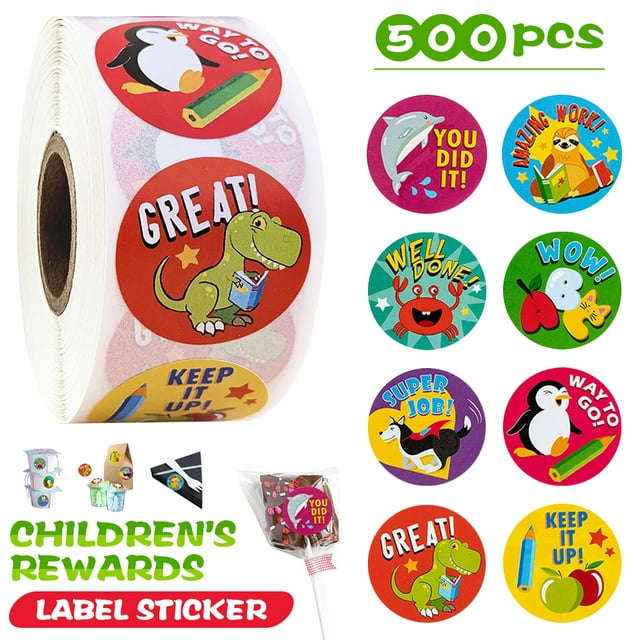 LNKOO Animal Reward Stickers| 500 PCS | Vinyl Waterproof Stickers for Laptop,Bumper,Skateboard,Water Bottles,Computer,Phone, Animal Reward Stickers for Teachers Teens Kids(Animal Reward)