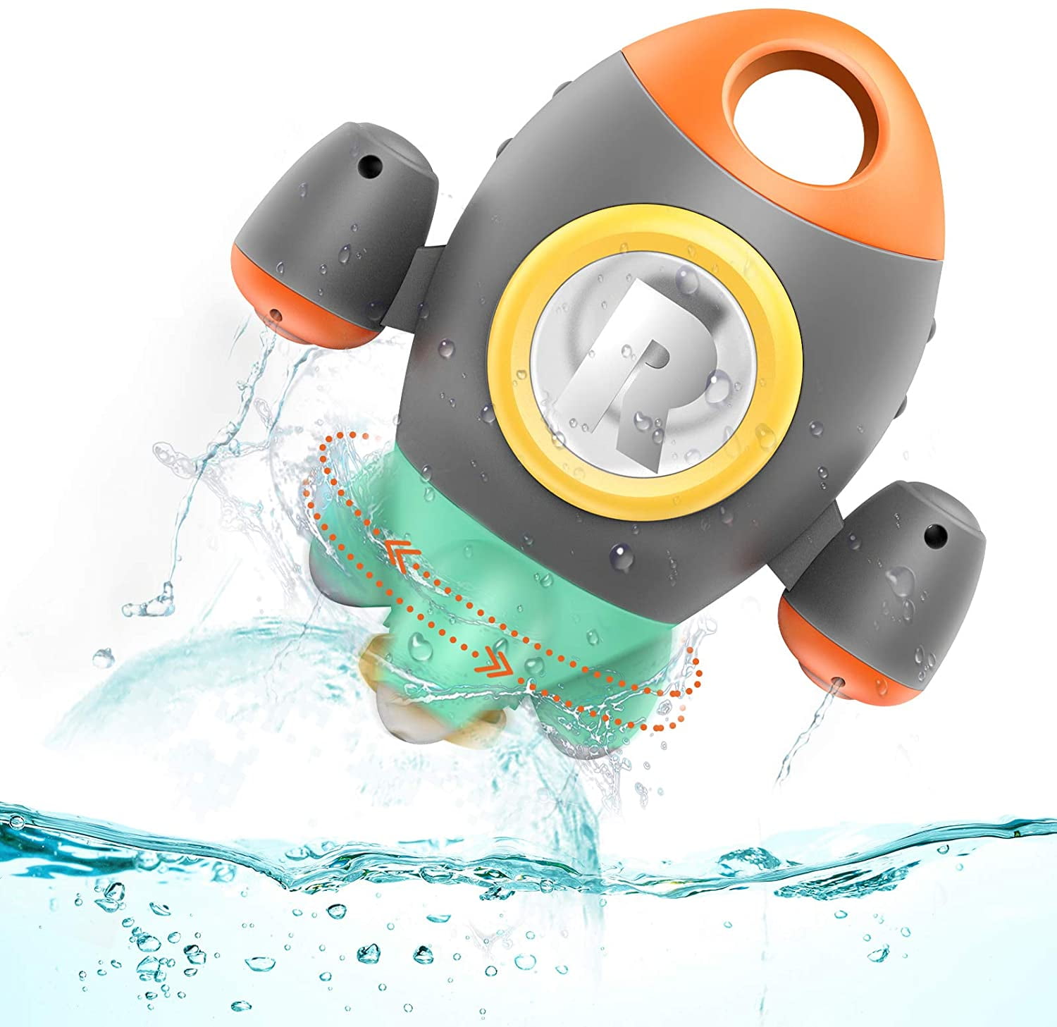 LNKOO Baby Bath Toys Space Rocket Shape Bathtub Toys for Toddlers ...