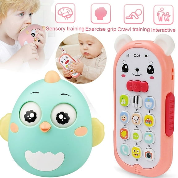 LNKOO Baby Toys Roly Poly Toys Baby Musical Tumbler Wobbler Toys- Cell Phone Toy with Lights & Music, Sing & Count Musical Phone Toy for 6-9 6-12 12-24 Months Early Learning Educational Toy