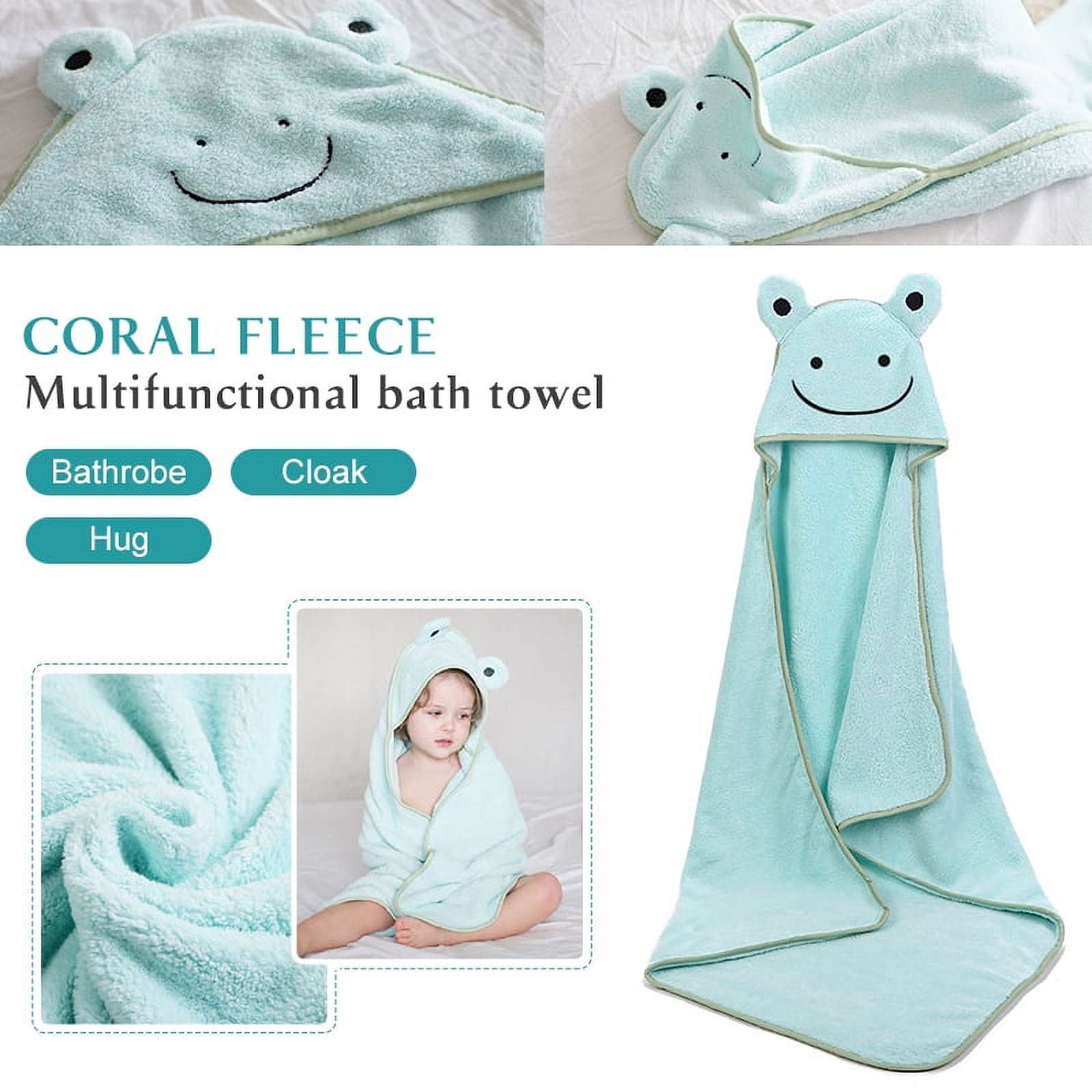 LNKOO Bamboo Hooded Baby Towel Softest Hooded Bath Towel with Frog Ears for Babie, Toddler