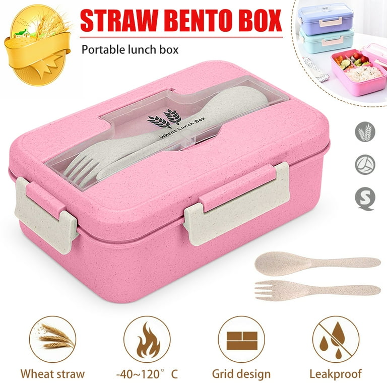 LNKOO Bento Box Japanese Lunch Box, 3-In-1 Compartment, Wheat