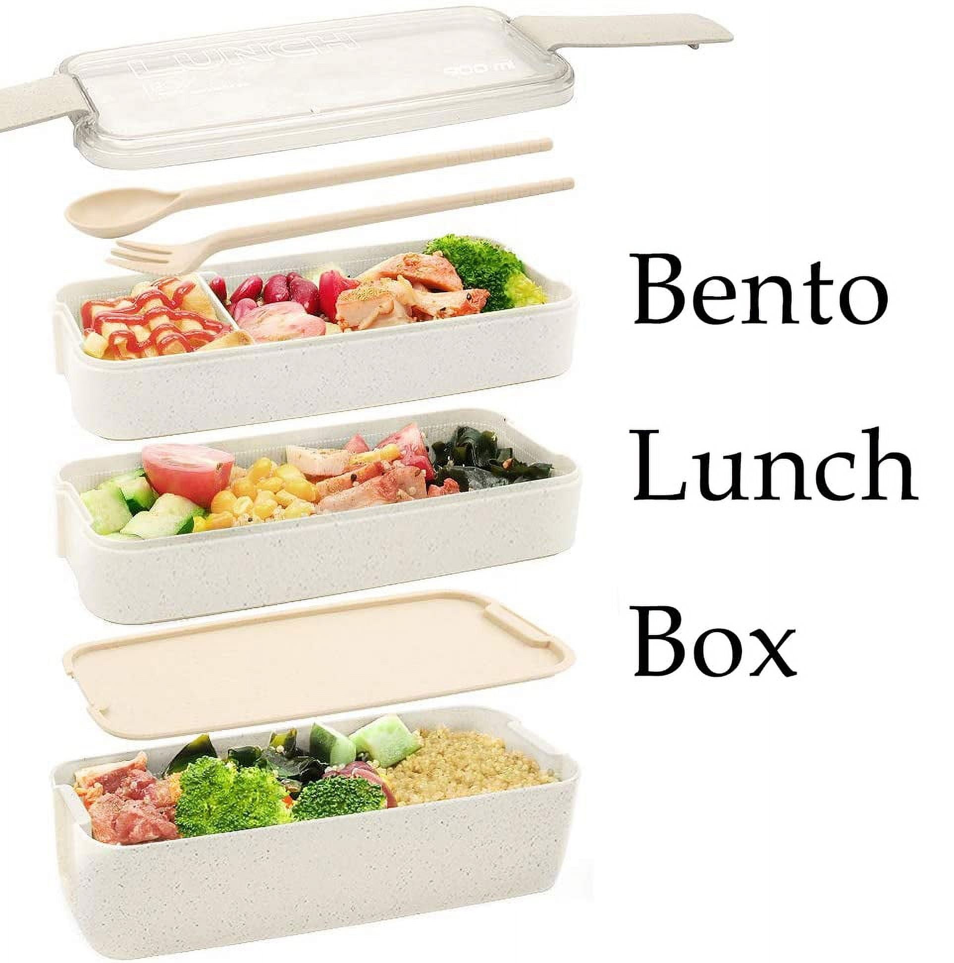 1pc Microwaveable Bento Lunch Box, High Capacity Reusable 3 Compartments  Food Containers, Leakproof & Food-Safe Food Container Storage Box Outdoor  Fishing Camping Home Kitchen Accessories For Adults & Kids, White