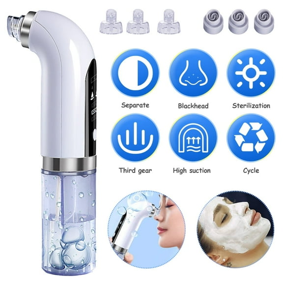 LNKOO Blackhead Remover Pore Vacuum Cleaner - Upgraded Blackhead Vacuum Rechargeable Face Vacuum Comedone Extractor Tool for Blackhead Whitehead Acne Removal, 3 Adjustable Suction Power and 6 Probes
