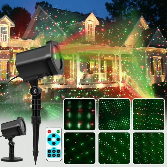 LNKOO Christmas Laser Lights Projector Star Laser Lights Show for Outdoor Decorations Waterproof Landscape Lighting Ornament for Christmas and Holidays
