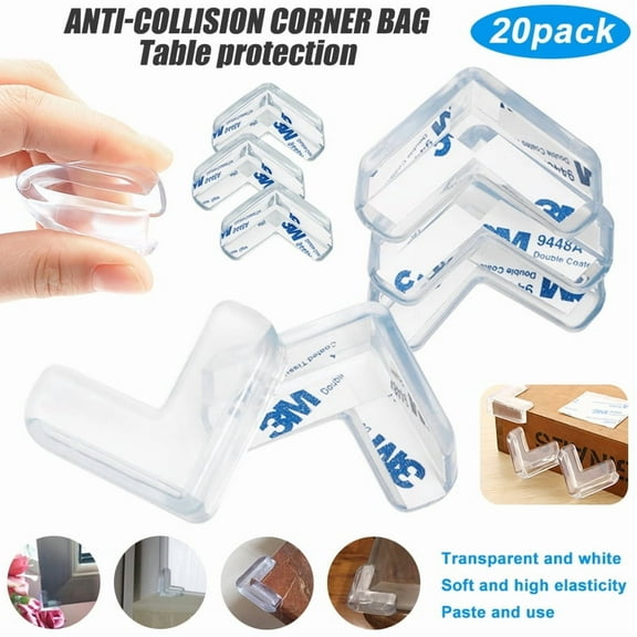 LNKOO Corner Guards (20 Pack), Silicone Clear Corner Protectors High Resistant Adhesive Baby Proof Corner Guards Stop Child Head Injuries Tables, Furniture & Sharp Corners Baby Proofing (L-Shaped)