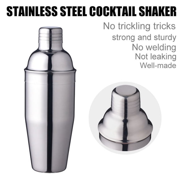LNKOO Cocktail Shaker, Martini Shaker Food Grade Stainless Steel, 25 Ounce(750ml) Drink Shaker, Professional Bar tools (Silver)