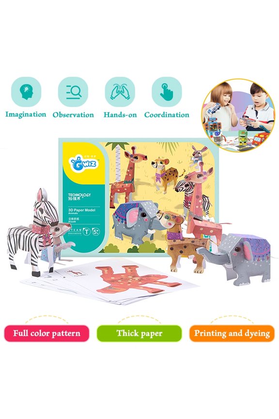 LNKOO Colorful Origami Paper Kit ,3D Paper Model DIY Folding Paper Model for Crafts Toddler Crafts Art Toys for Parent-Child Game, School Handmade Lessons, for Boys Girls
