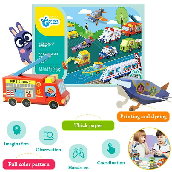 LNKOO Origami Paper Kit,3D Paper Model DIY Folding Paper Model for Crafts Toddler Crafts Art Toys for Parent-Child Game, School Handmade Lessons, for Kids Boys Girls