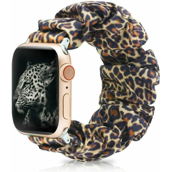 LNKOO Compatible with Apple Watch Band 38mm 40mm Soft Floral Fabric Elastic Scrunchies iWatch Bands for Apple Watch Series 6,5,4,3,2,1 38mm/40mm 42mm 44mm
