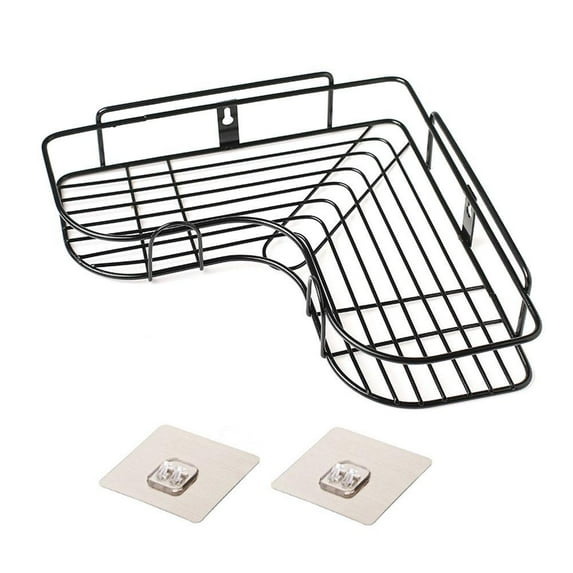 LNKOO Corner Shower Caddy, Wall Mounted Shower Corner Shelf with Adhesive, Shower Caddy Organizer for Bathroom, SUS304 Rustproof Stainless Steel, No Drilling (Black)