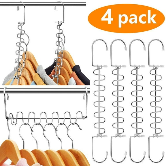 LNKOO DAY Magic Hangers Space Saving Hangers for Clothes Hangers Space Saving Wardrobe Clothing Hanger Oragnizer Closet Space Saver Hangers (4 Pack)