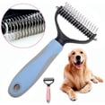 thumbnail image 1 of LNKOO Dematting Comb Tool for Dogs Cats Pet Grooming Undercoat Rake with Dual Side - Gently Removes Undercoat Knots Mats, 1 of 7