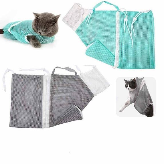 LNKOO Detachable Pet Cat Grooming Bag Adjustable Bag Shower Mesh Bag for Small Big Cat Washing,Easy to Use Keep Cats Safe in Bathing, Trimming, Feeding, Pet Supply Good Kit for Pet Groomer
