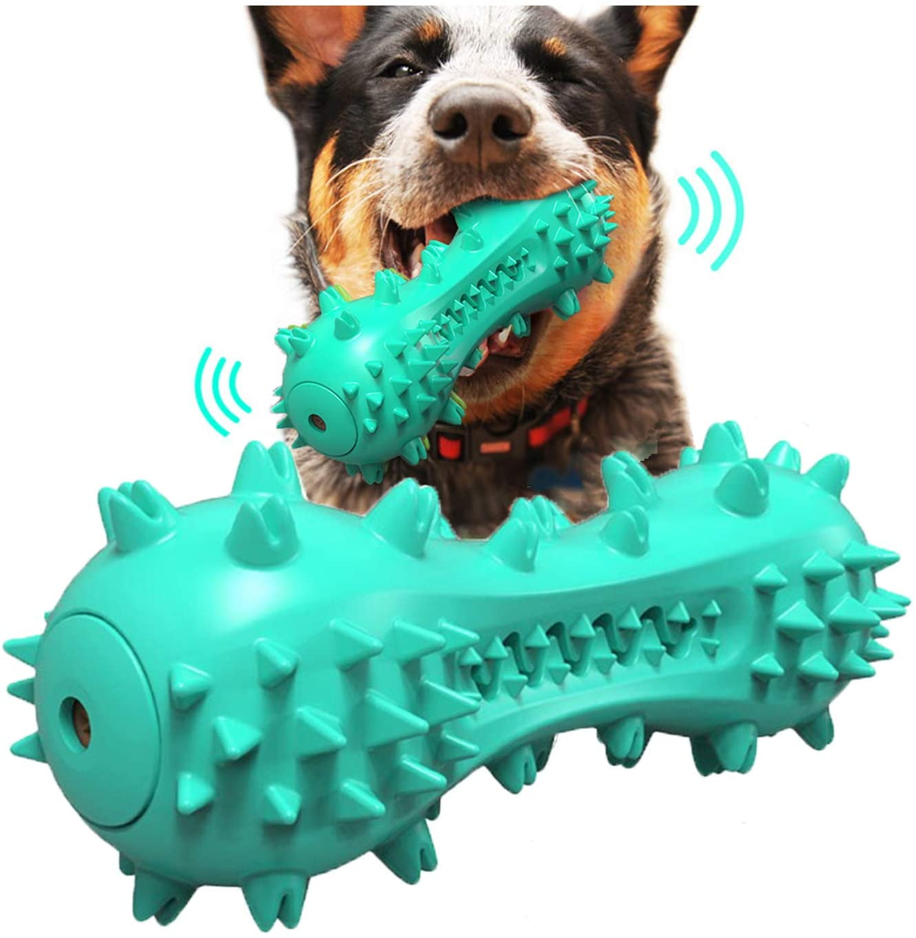 LNKOO Dog Chew Toothbrush Toys, Squeaky Teeth Cleaning Toy for